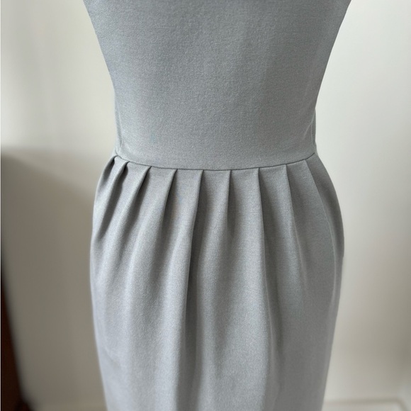 Emporio Armani Gray Cap Sleeve V-Neck Dress IT 38 US 2 Small pleated stretch new - Picture 12 of 16